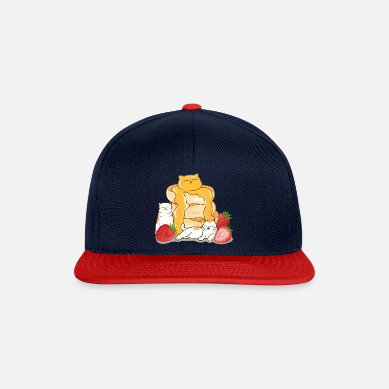 Kawaii Kitten Pancakes - Snapback Cap - navy/red