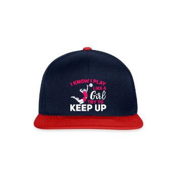 Beach Volley Frauen Volleyball Sport Geschenk - Snapback Cap - Navy/Rot - Vorne
