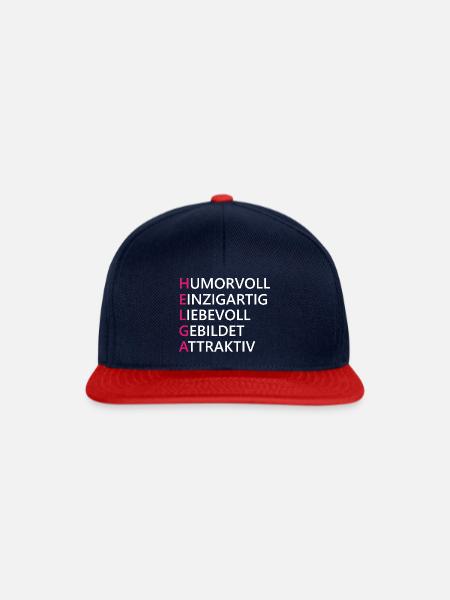 Helga Name Geschenk - Snapback Cap - Navy/Rot