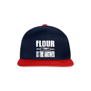 FLOUR est la réponse Drôle de boulanger t-shirt - Casquette snapback - bleu marine/rouge - Devant