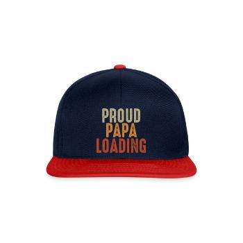 Proud Papa loading Väter Vatertag - Snapback Cap - Navy/Rot - Vorne