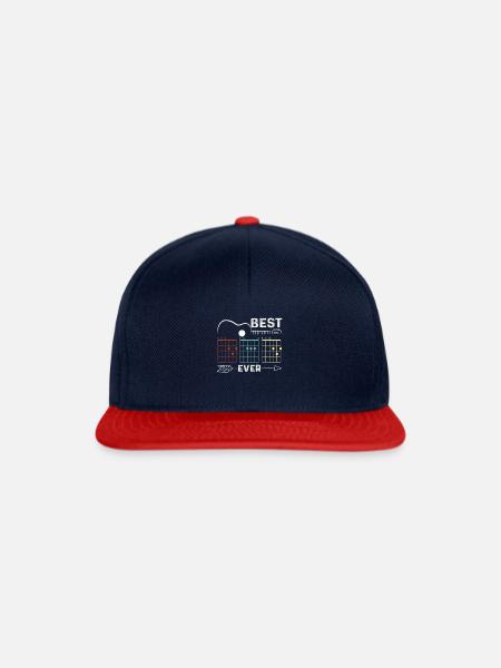 Guitarist Best Dad Ever Guitar Dad Chord Rock Musi - Snapback Cap - Navy/Rot