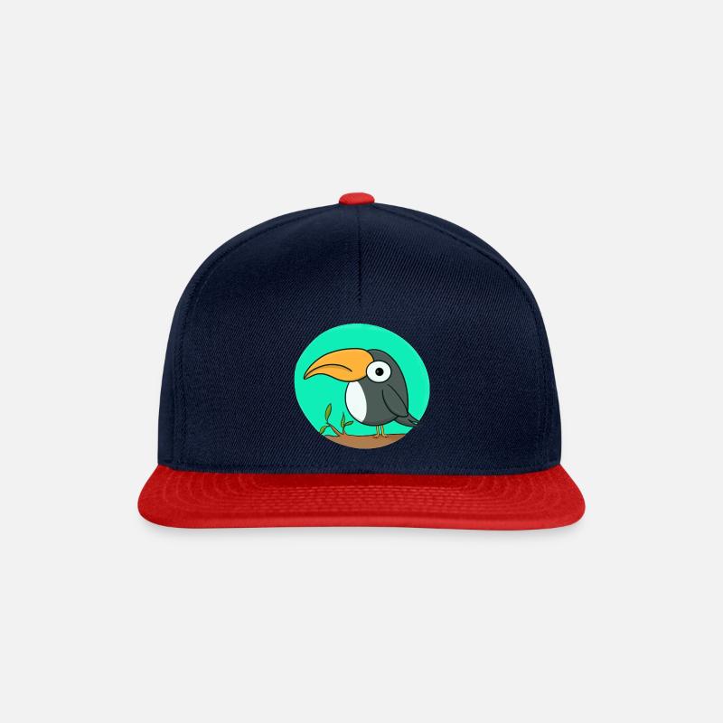 Bunter Tukan - Snapback Cap - Navy/Rot