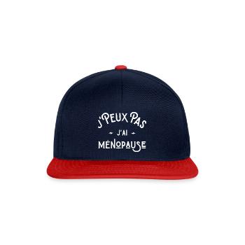 je peux pas j'ai ménopause idée cadeau humour - Casquette snapback - bleu marine/rouge - Devant