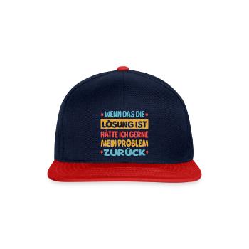 Wenn das die Lösung ist - Snapback Cap - Navy/Rot - Vorne