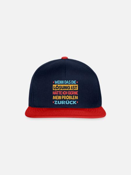 Wenn das die Lösung ist - Snapback Cap - Navy/Rot