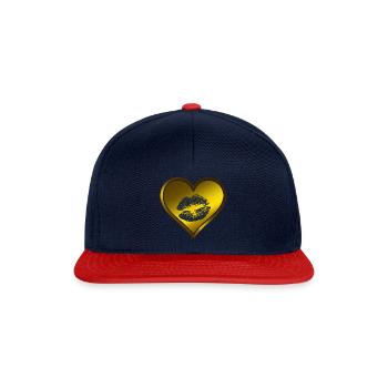 Kiss Heart - Snapback Cap - navy/red - Front