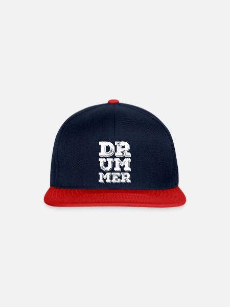 Schlagzeuger Drummer - Snapback Cap - Navy/Rot