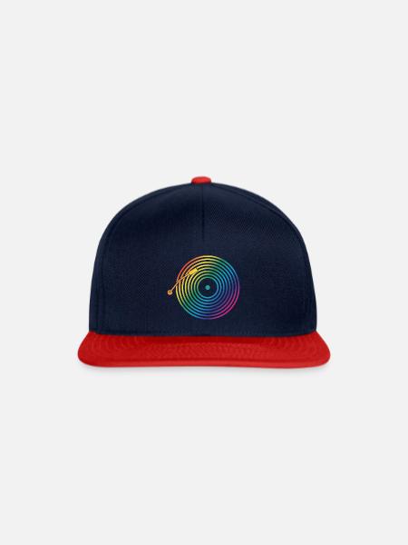 DJ Vinyl Musik - Snapback Cap - Navy/Rot