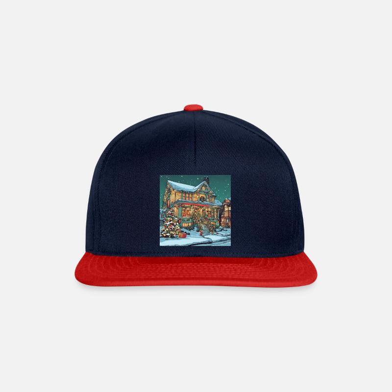 Christmas Decoration House - Snapback Cap - navy/red