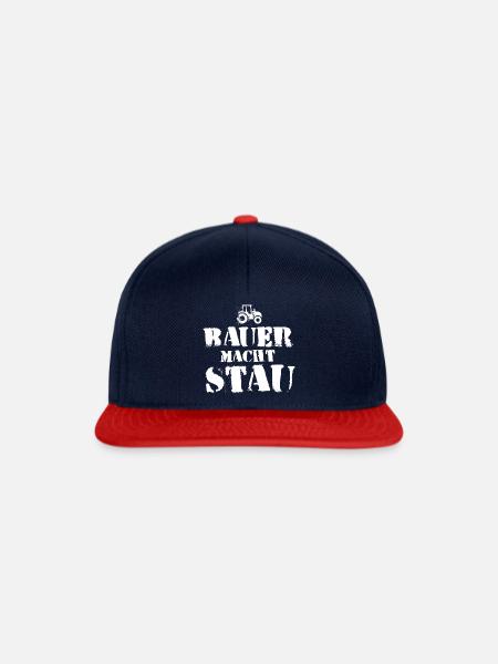 Bauer macht Stau - Bauernprotest - Snapback Cap - Navy/Rot