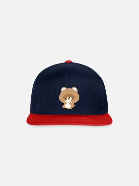 Schläfriger Biber - Snapback Cap - Navy/Rot