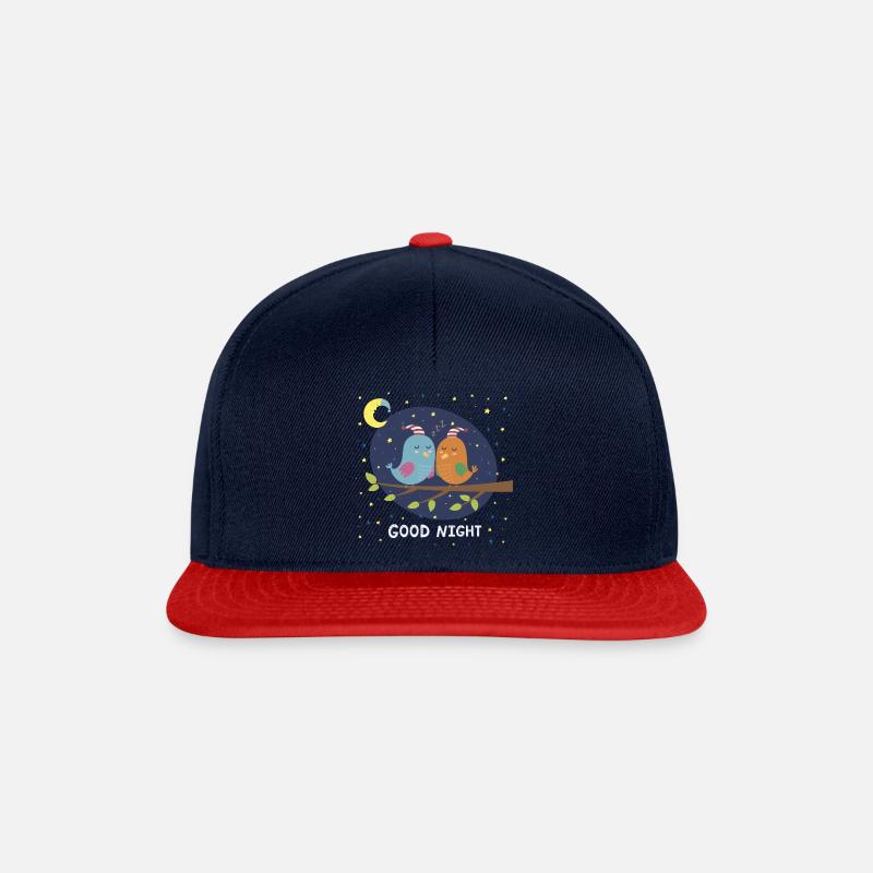 Bonne Nuit / Oiseaux - Casquette snapback - bleu marine/rouge