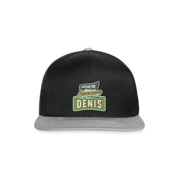Hallo ich bin der Hammer Denis Lustiger Name Denis - Snapback Cap - Schwarz/Grau - Vorne