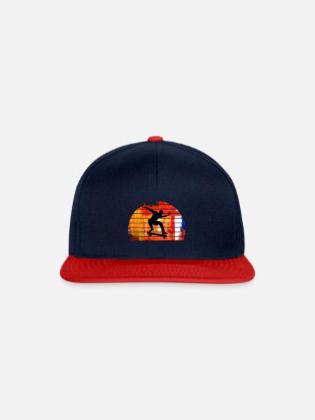 Skateboard - Snapback Cap - Navy/Rot