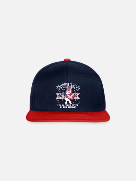 Schulkind 2020 Einhorn Einschulung 1. Klasse Kind - Snapback Cap - Navy/Rot