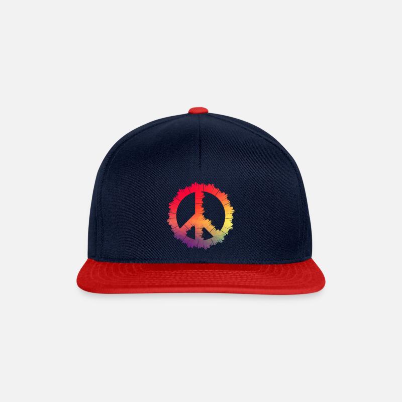 PEACE - Snapback Cap - Navy/Rot