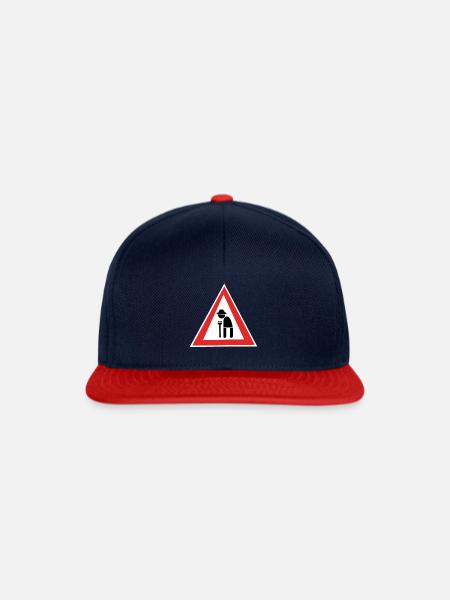 Vorsicht Alter Mann - Snapback Cap - Navy/Rot