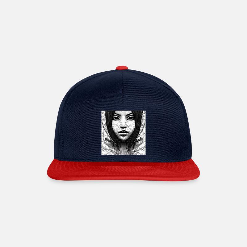 w1 - Snapback Cap - navy/red
