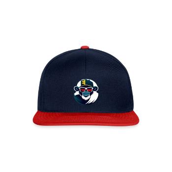 Hyper stylish chimpanzee with glasses and cap - Snapback Cap - navy/red - Front