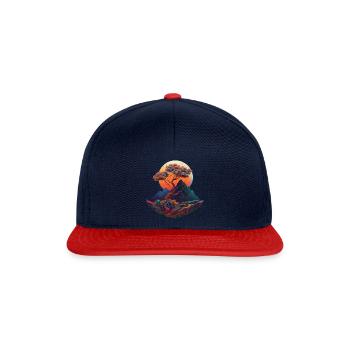 Majestätisches Gebirge: Die Schönheit der Natur entfesselt - Snapback Cap - Navy/Rot - Vorne