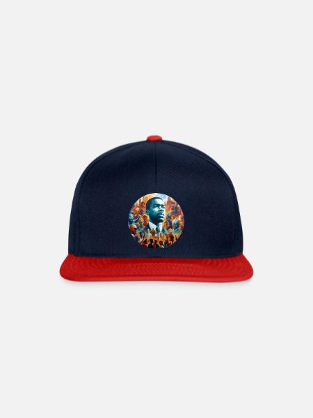 Widerstandsfähigkeit im Afro-Stil - Snapback Cap - Navy/Rot