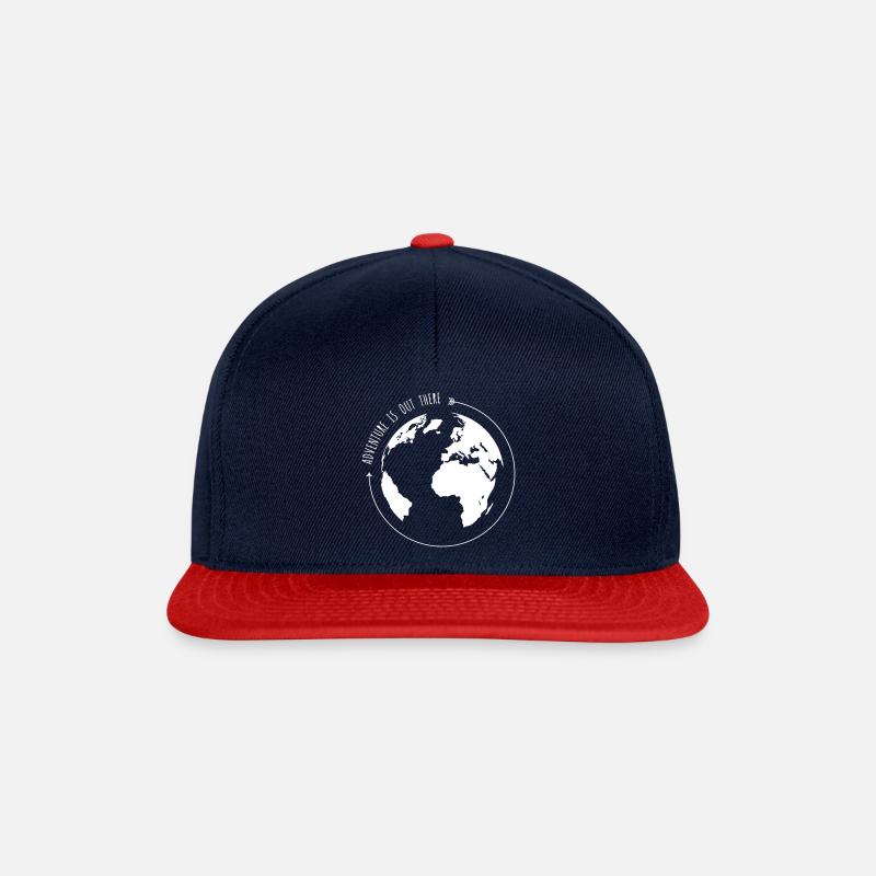 GLOBE Adventure est un graphique vectoriel - Casquette snapback - bleu marine/rouge