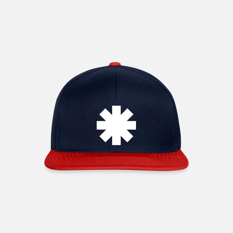 astérisque blanc rhcp - Casquette snapback - bleu marine/rouge