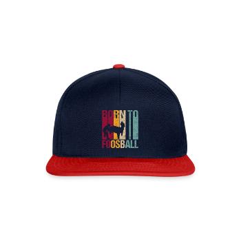 Tischfußball Tischkicken Geboren zum Spruch Retro - Snapback Cap - Navy/Rot - Vorne
