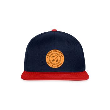 Archaeologist in Training - Orange Coin-esque - Snapback Cap - navy/red - Front