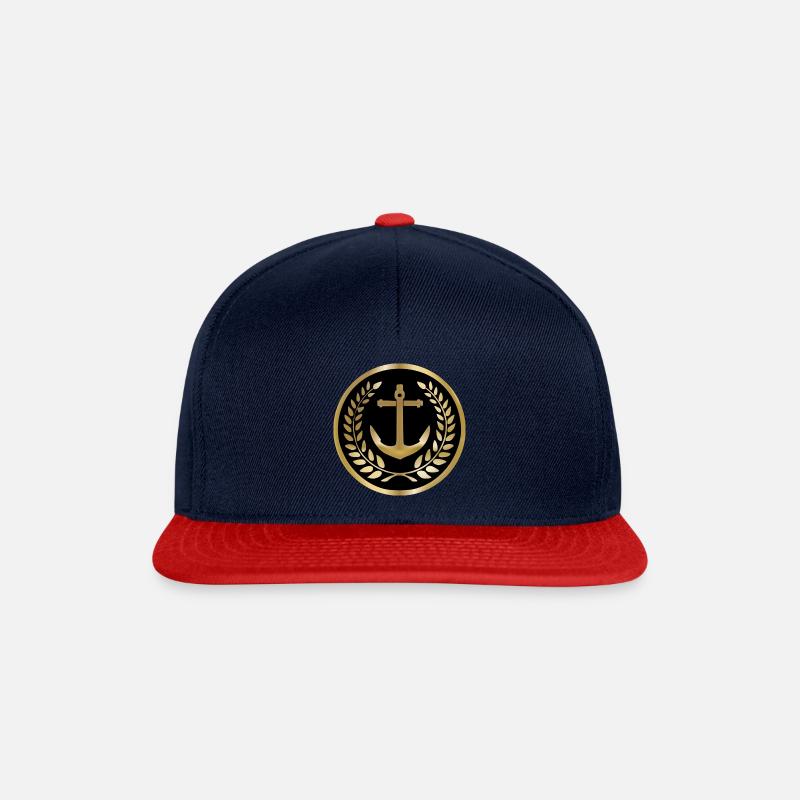 CAPTAIN ANCHOR BADGE - Snapback Cap - navy/red