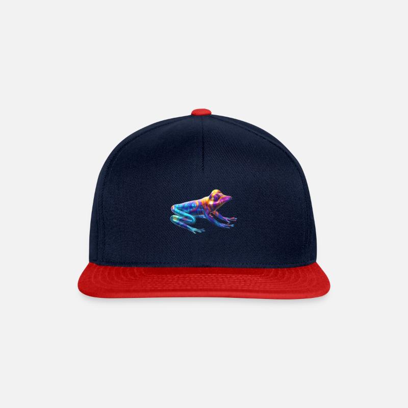 Bunter Frosch - Snapback Cap - Navy/Rot