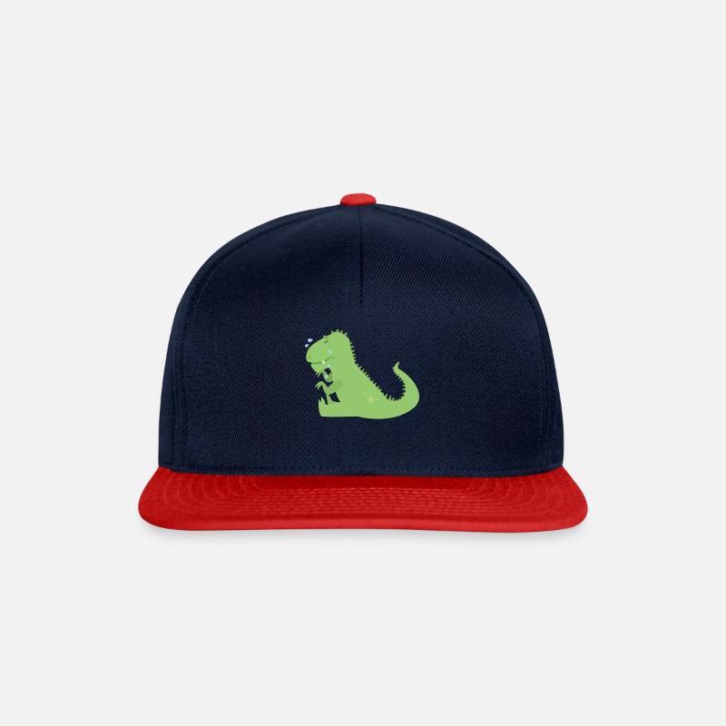 Dino - Casquette snapback - bleu marine/rouge