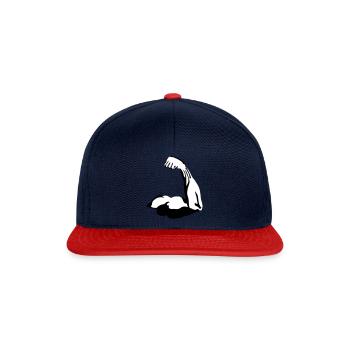 Bizeps Muskel - Snapback Cap - Navy/Rot - Vorne