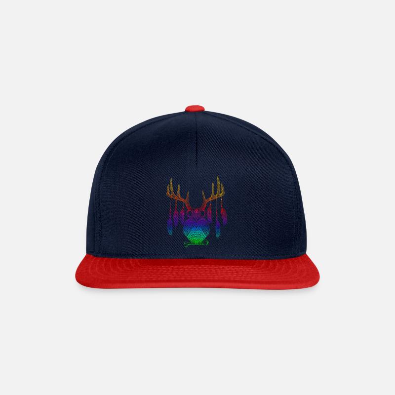 Boho Hirscheule Regenbogenfarben - Snapback Cap - Navy/Rot