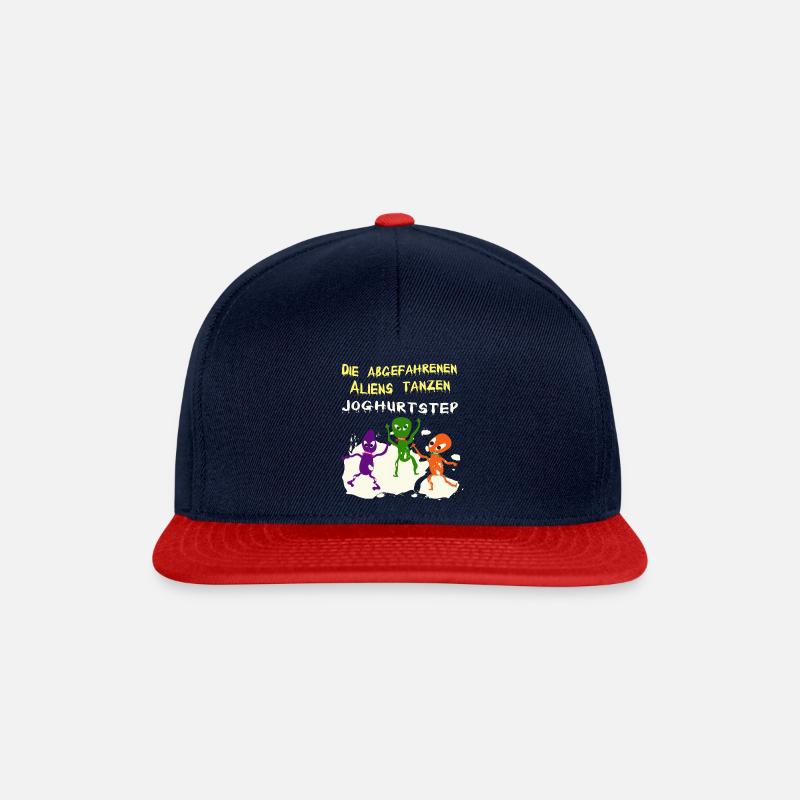 Die abgefahrenen Aliens tanzen Joghurtstep - Snapback Cap - Navy/Rot