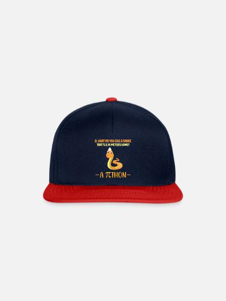 Funny Math Gift What do you call a snake that's - Snapback Cap - navy/red