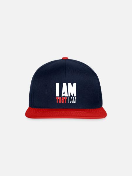I AM THAT I AM - Snapback Cap - Navy/Rot