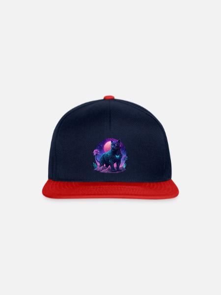 Schwarzer Panter - Snapback Cap - Navy/Rot