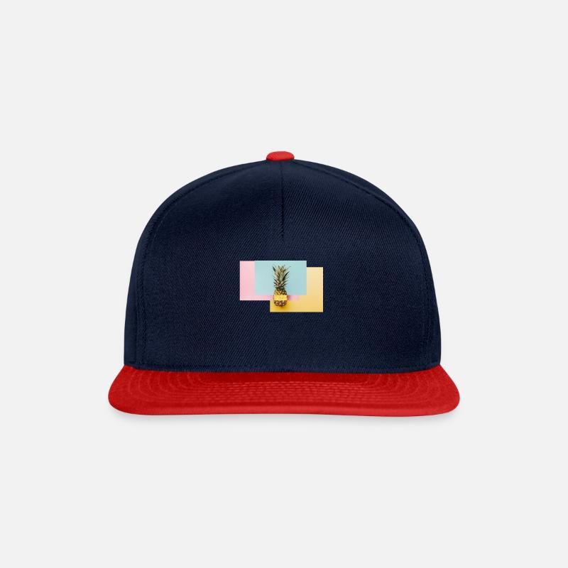 Colorful pineapple / gift idea - Snapback Cap - navy/red