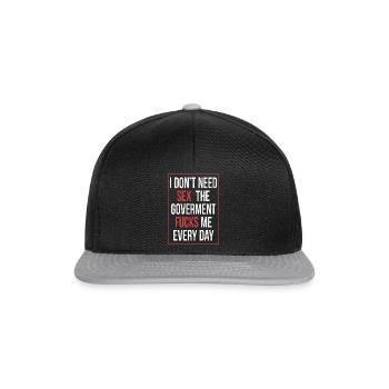Ich brauche keinen Sex lustiger Spruch - Snapback Cap - Schwarz/Grau - Vorne