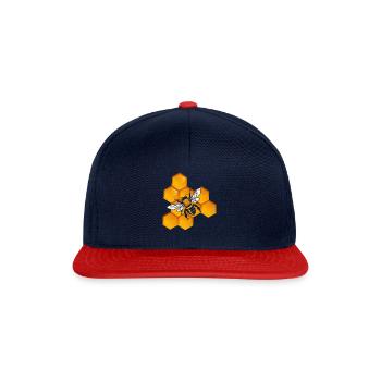 Abeille abeille apiculteur nid d'abeille chemise cadeau - Casquette snapback - bleu marine/rouge - Devant