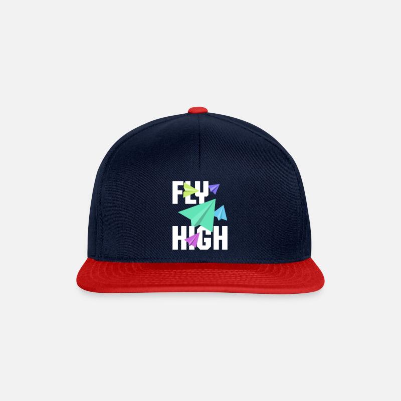 Fly High - Snapback Cap - Navy/Rot