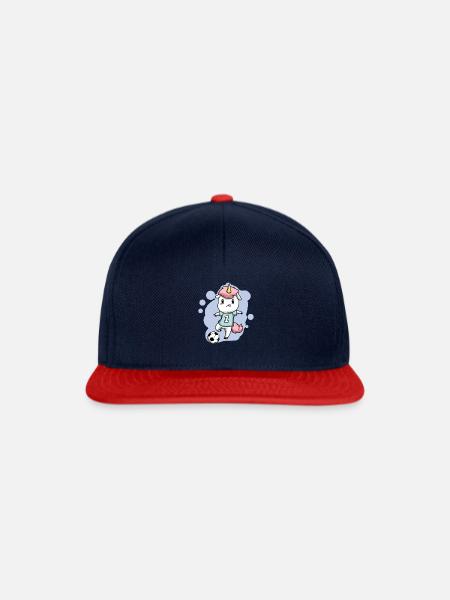 Einhorn Fußball - Snapback Cap - Navy/Rot