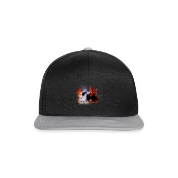 nilpferd hippo geschenk shirt - Snapback Cap - Schwarz/Grau - Vorne