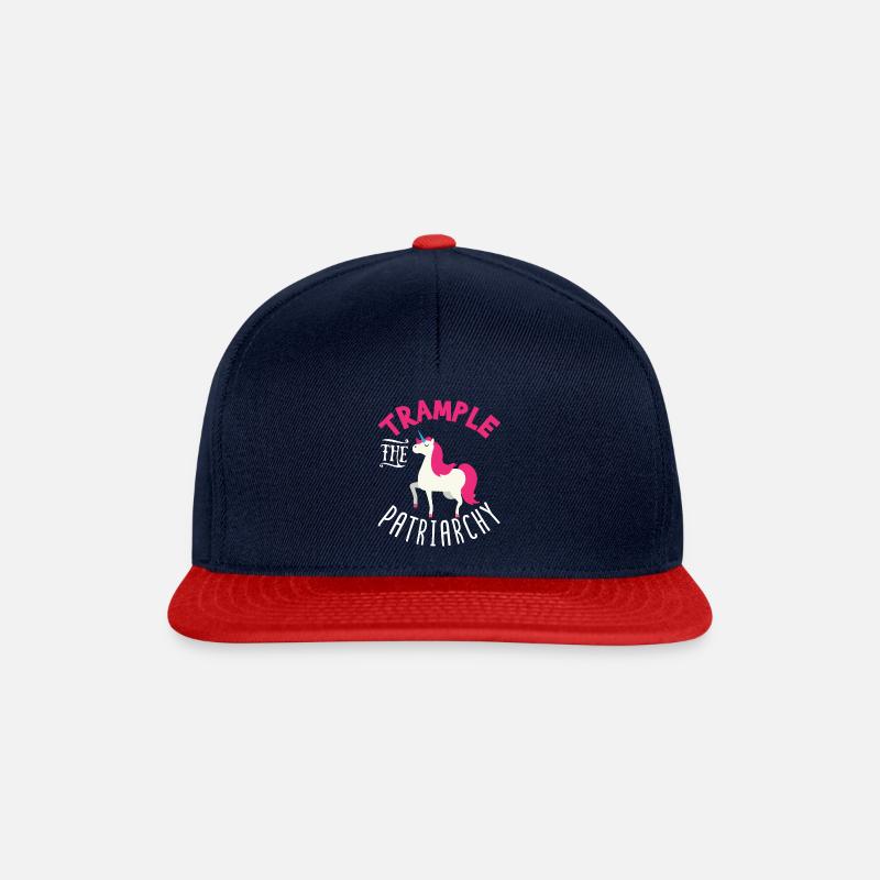 Trample The Patriarchy Unicorn Power - Snapback Cap - Navy/Rot