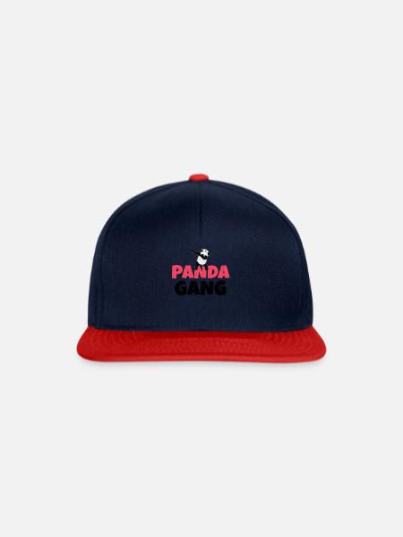 Panda Gang Pandabär Bambus Spruch Lustig Geschenk - Snapback Cap - Navy/Rot
