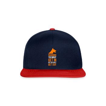 Warning about the dog! Attention! Attention! saying - Snapback Cap - navy/red - Front