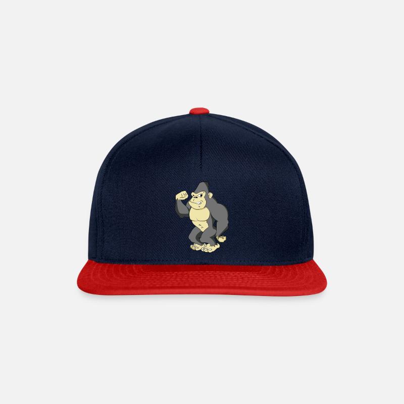 Muskulöser Gorilla - Snapback Cap - Navy/Rot