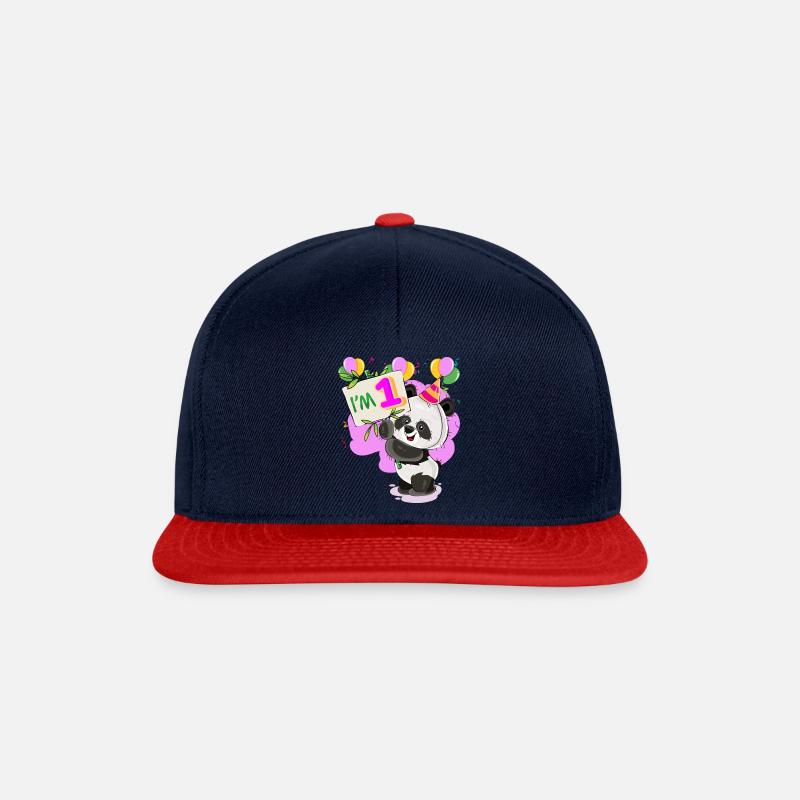 Kinder 1. Geburtstag Tiere ein Jahr Geschenk - Snapback Cap - Navy/Rot